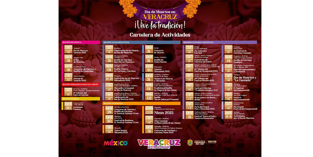 Vive el Día de Muertos en Veracruz; presenta SECTUR cartelera turística