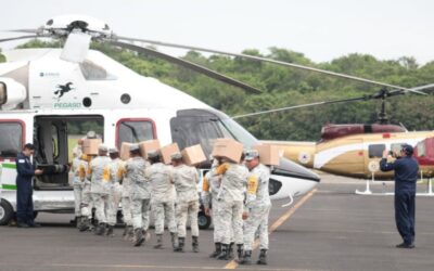 Con puente aéreo, realizan 23 vuelos de rescate y entrega de víveres a municipios incomunicados