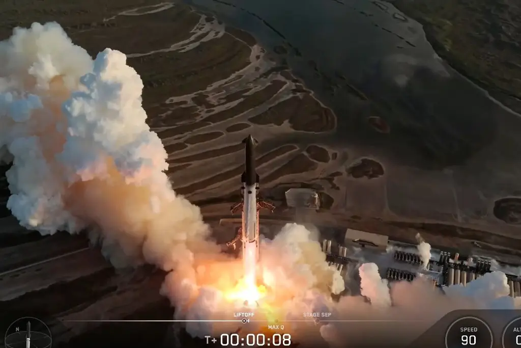 SpaceX logra el hito de poner en la órbita terrestre su enorme Starship